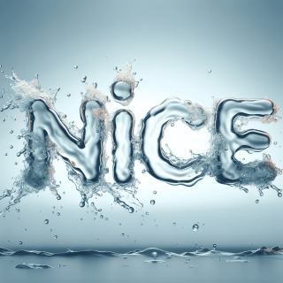 Niceという文字が書かれた水のイメージ　イラスト