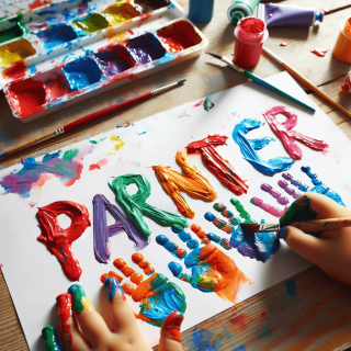 サイバー世界の野外ステージ会場でコンサートを行っているアーティスト