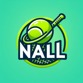 Nallというテニスチーム　さわやかなロゴデザイン　黄緑色　シンプル