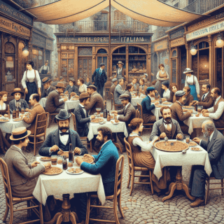 昔のイタリアの飲食店の様子