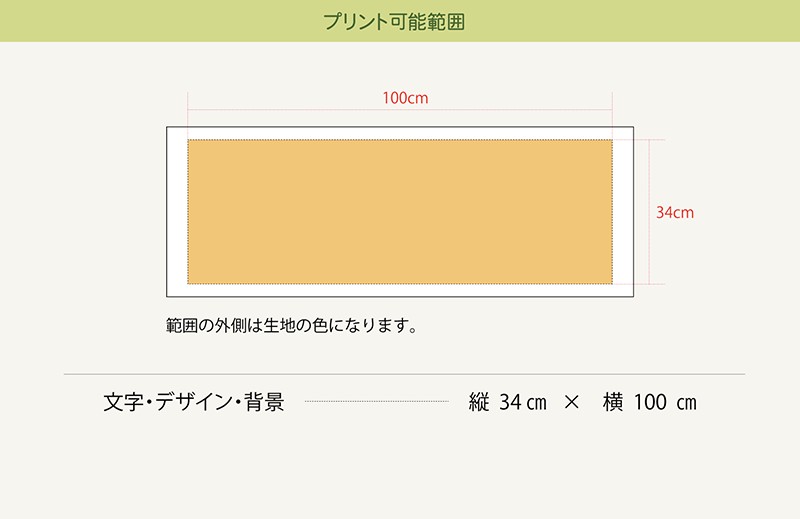 タオルのプリント可能範囲