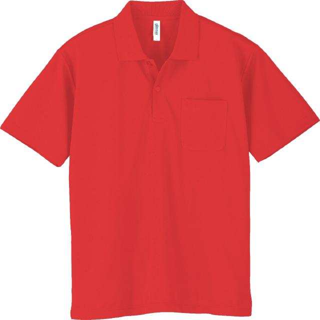 蛍光オレンジ｜爽快ドライポロシャツ(ポケット付)