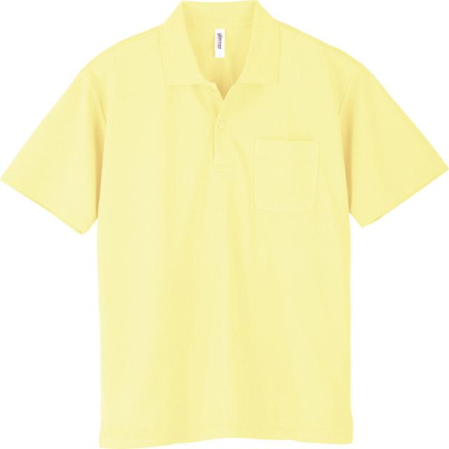 ライトイエロー｜爽快ドライポロシャツ(ポケット付)