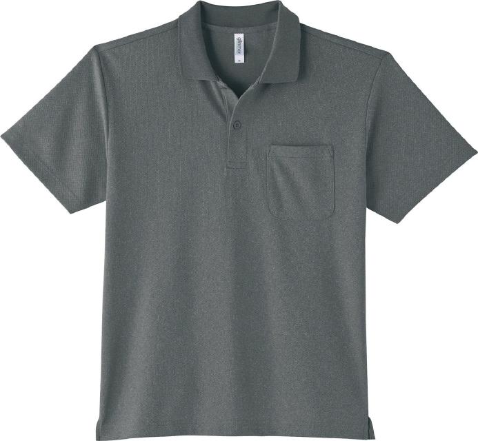 ミックスグレー｜爽快ドライポロシャツ(ポケット付)