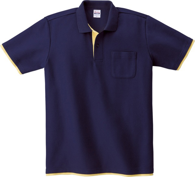 ネイビー×イエロー｜アクセントカラーポロシャツ