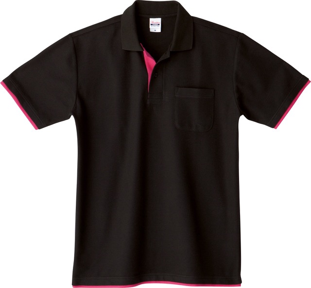 ブラック×ホットピンク｜アクセントカラーポロシャツ