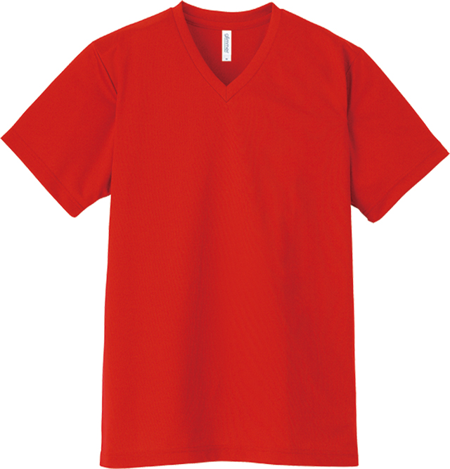 レッド｜VネックすっきりドライTシャツ