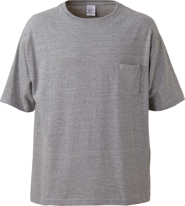 ミックスグレー｜ポケつきビッグTシャツ