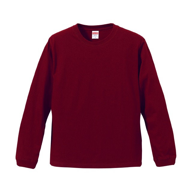 バーガンディ｜ロングスリーブTシャツ（袖リブ）