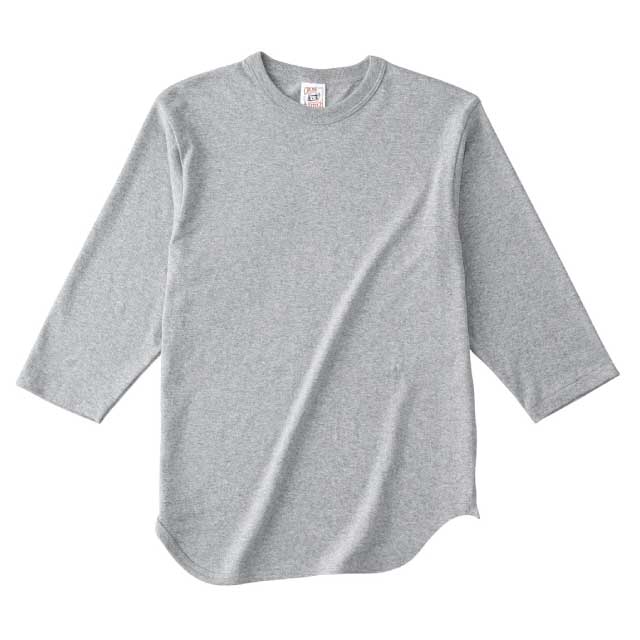 ヘザーグレー｜7分袖ベースボールTシャツ