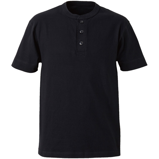 ブラック｜ヘンリーネック Ｔシャツ