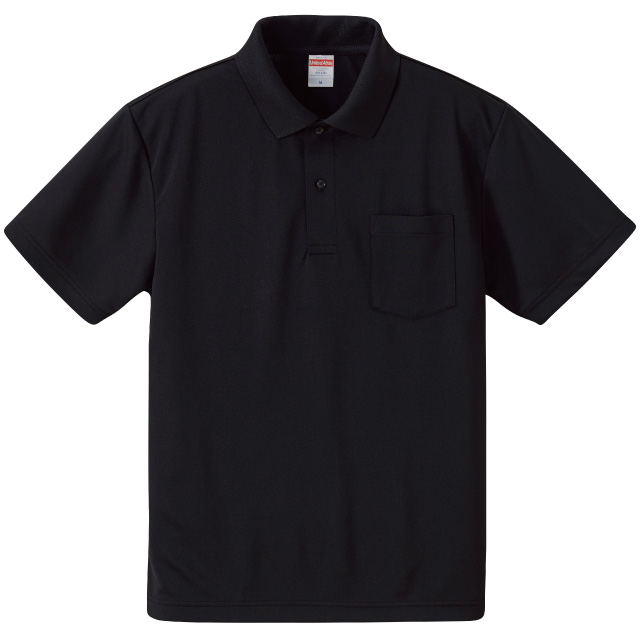 ブラック｜さらさらドライポロシャツ(ポケット付)