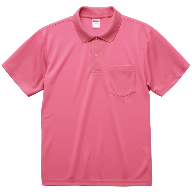 ピンク｜さらさらドライポロシャツ(ポケット付)