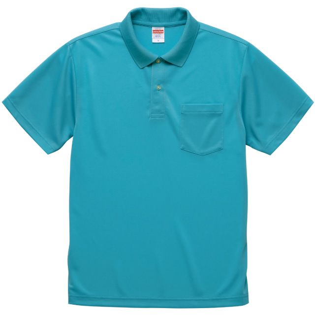 アクアブルー｜さらさらドライポロシャツ(ポケット付)