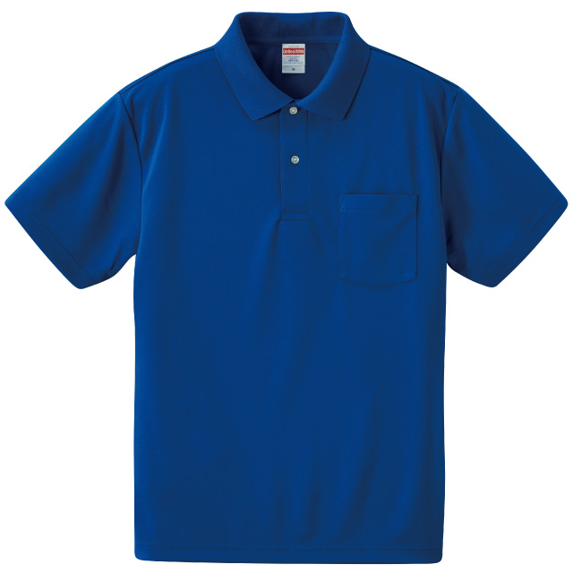 コバルトブルー｜さらさらドライポロシャツ(ポケット付)