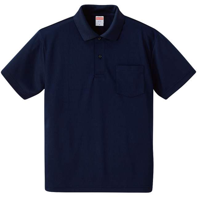 ネイビー｜さらさらドライポロシャツ(ポケット付)