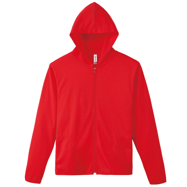 レッド｜カラフルドライジップパーカー