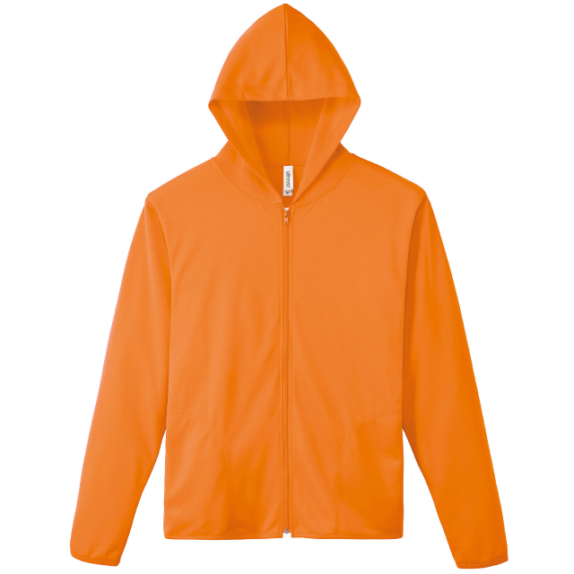 オレンジ｜カラフルドライジップパーカー