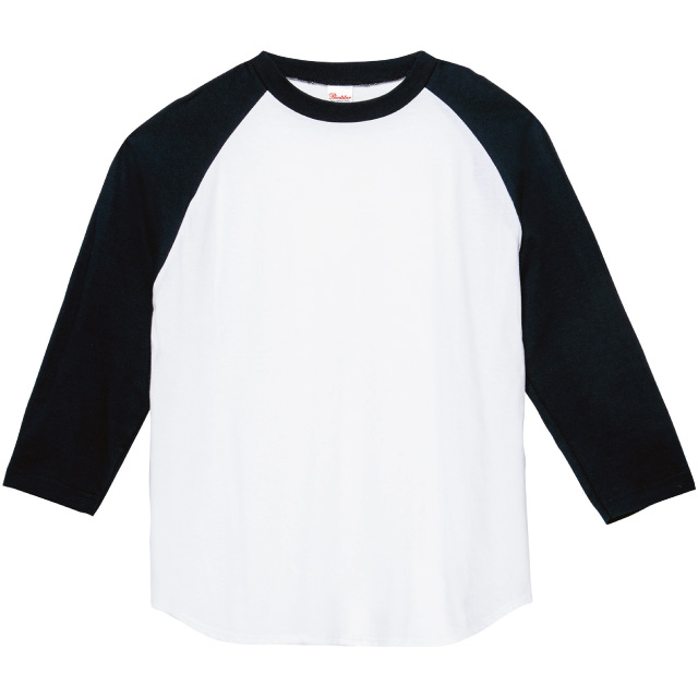 ホワイト×ブラック｜しっかりコットンベースボールTシャツ
