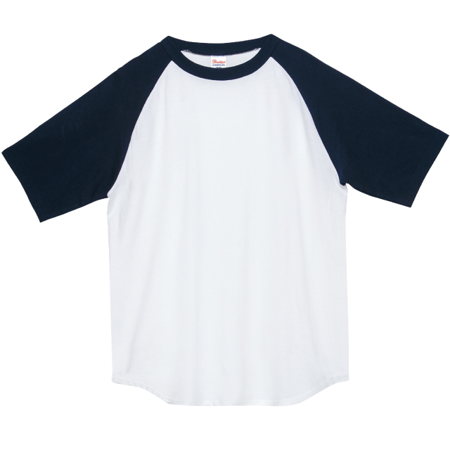 ホワイト×ネイビー｜グッドコンビラグランＴシャツ