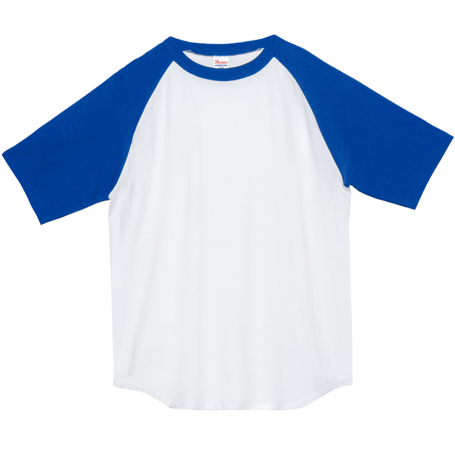 ホワイト×ロイヤルブルー｜グッドコンビラグランＴシャツ