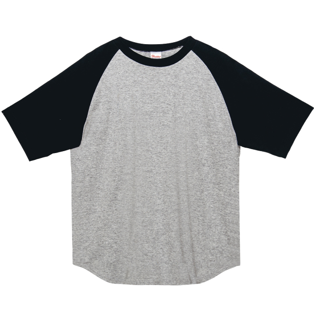 杢グレー×ブラック｜グッドコンビラグランＴシャツ