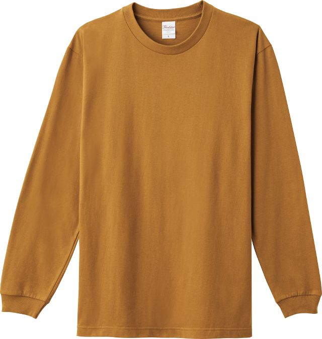 キャメル｜コットン長袖リブＴシャツ