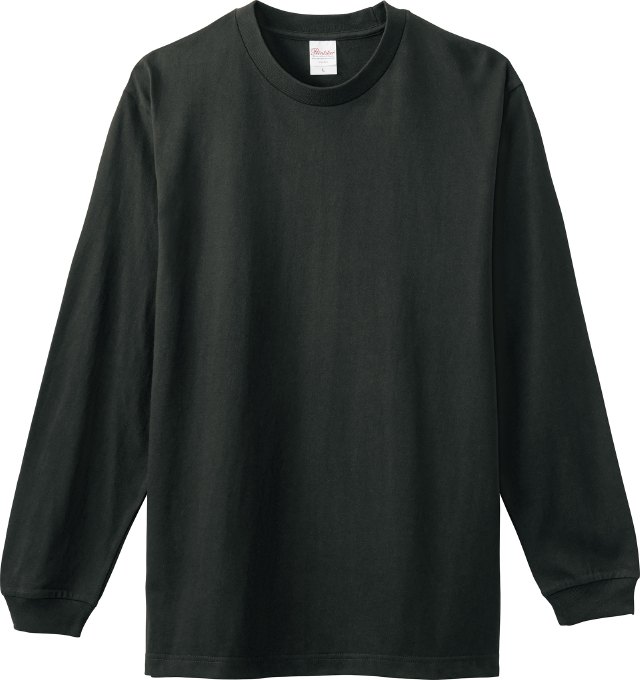 スモークブラック｜コットン長袖リブＴシャツ
