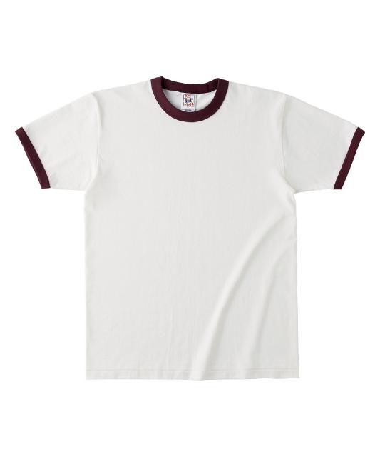ナチュラル×バーガンディ｜厚手体操着Tシャツ