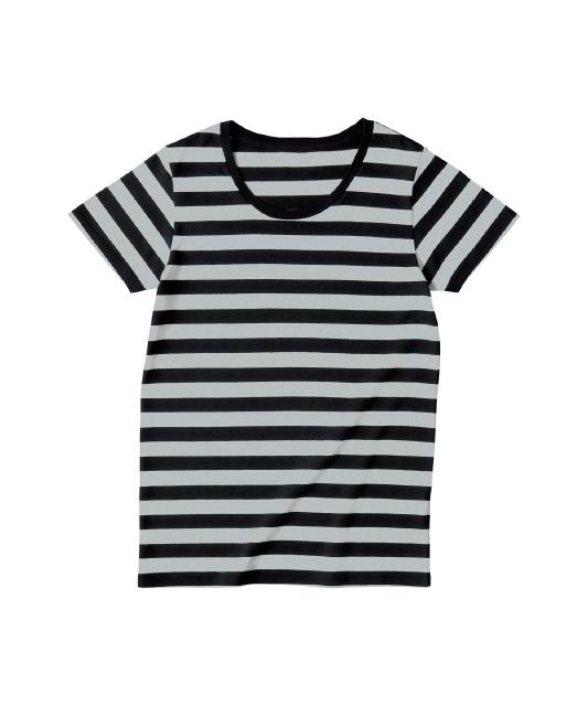 ヘザーグレーＸブラック｜ウィメンズボーダーTシャツ