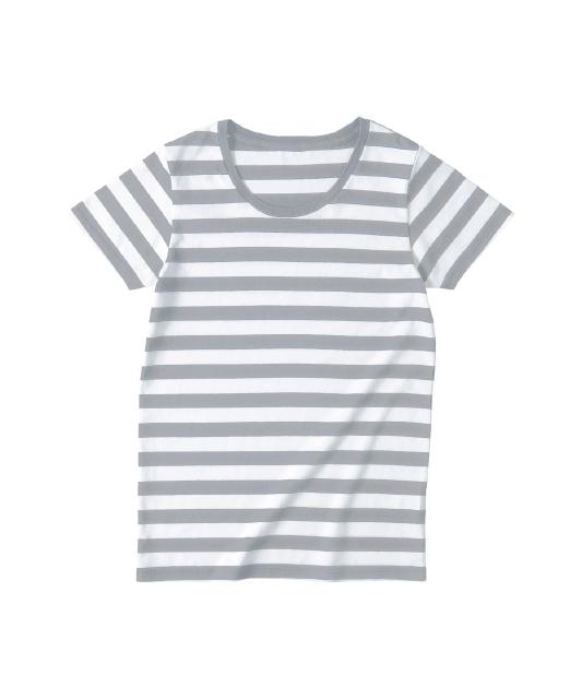 ホワイトＸヘザーグレー｜ウィメンズボーダーTシャツ