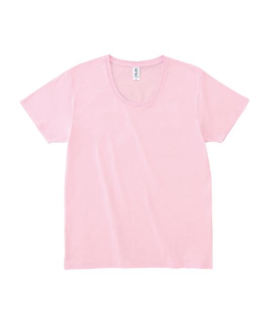 フロストピンク｜スリムUネックTシャツ
