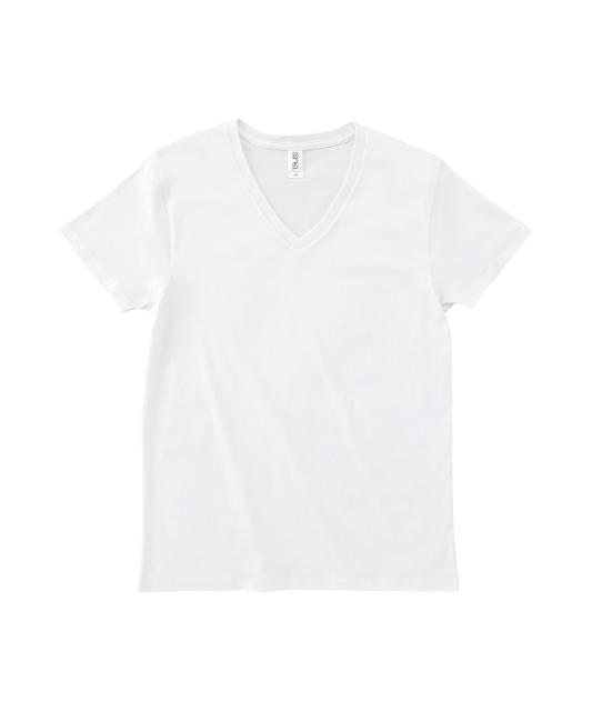 ホワイト｜スリムVネックTシャツ