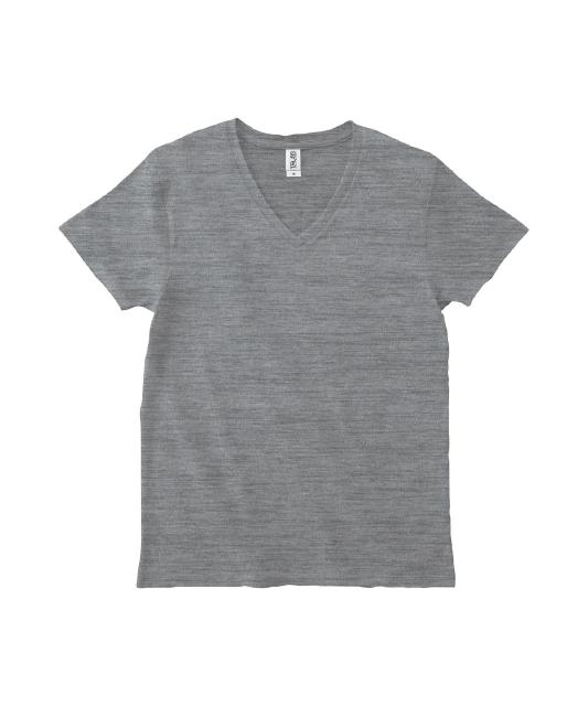 ヘザーグレー｜スリムVネックTシャツ