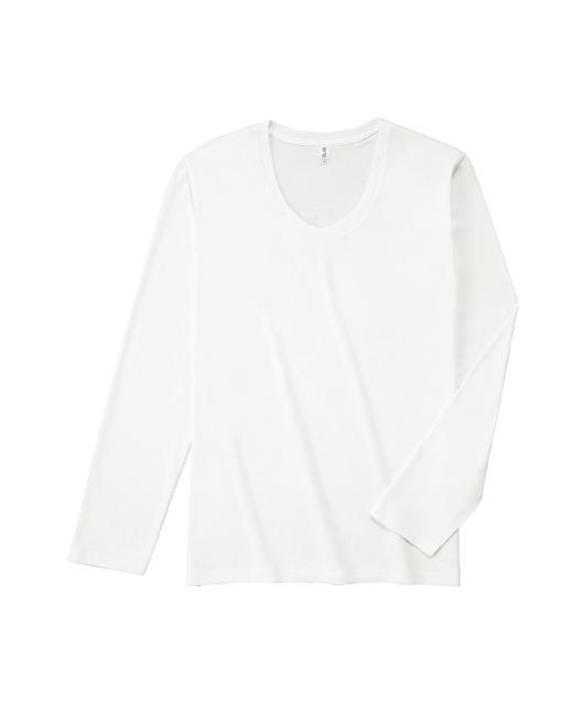ホワイト｜グッドスタイルロンＴ（Ｕネック）