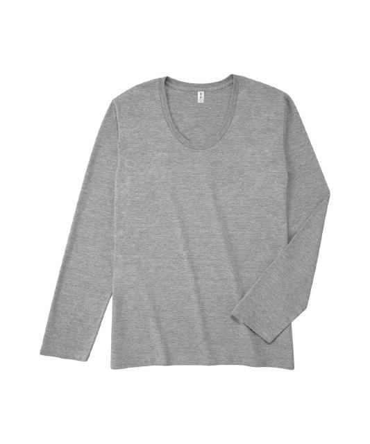 ヘザーグレー｜グッドスタイルロンＴ（Ｕネック）