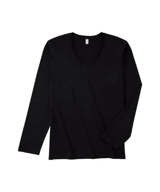 ブラック｜グッドスタイルロンＴ（Ｕネック）
