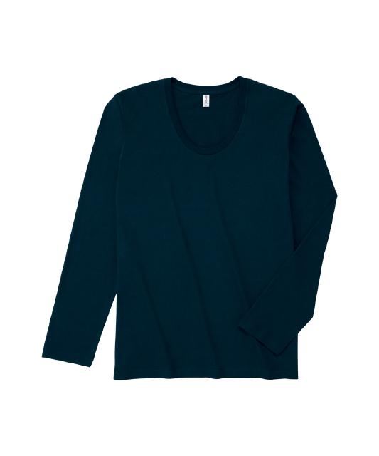 ネイビー｜グッドスタイルロンＴ（Ｕネック）