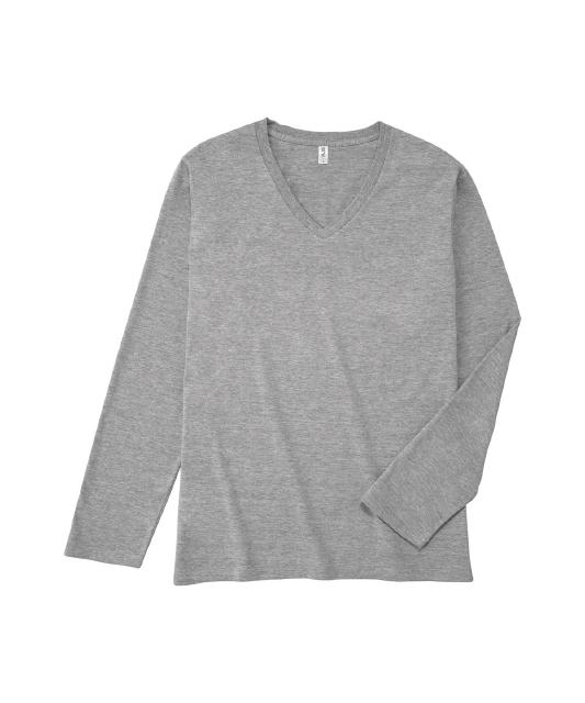 ヘザーグレー｜グッドスタイルロンＴ（Ｖネック）