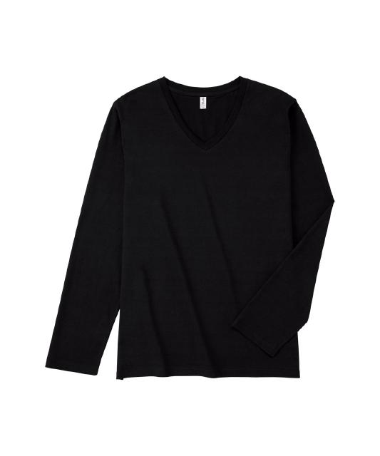 ブラック｜グッドスタイルロンＴ（Ｖネック）
