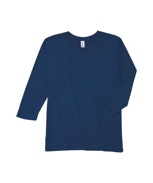 ヘザーディープネイビー｜ソフトシルエット7分袖Tシャツ
