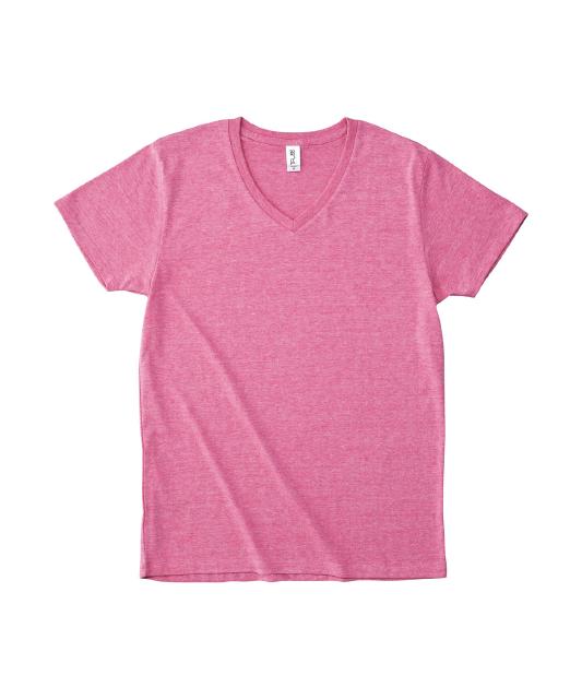 ヘザーピンク｜ナチュラルブレンドＶネックＴシャツ