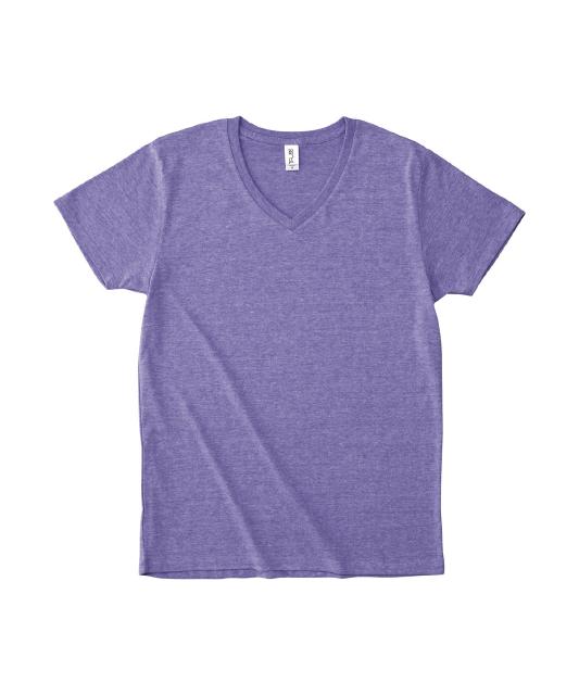 ヘザーパープル｜ナチュラルブレンドＶネックＴシャツ