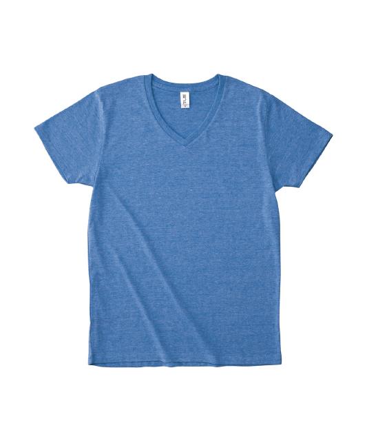 ヘザーブルー｜ナチュラルブレンドＶネックＴシャツ