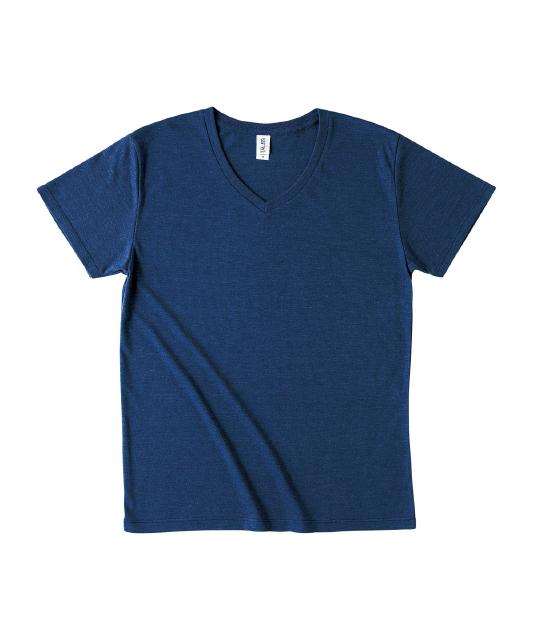 ヘザーディープネイビー｜ナチュラルブレンドＶネックＴシャツ