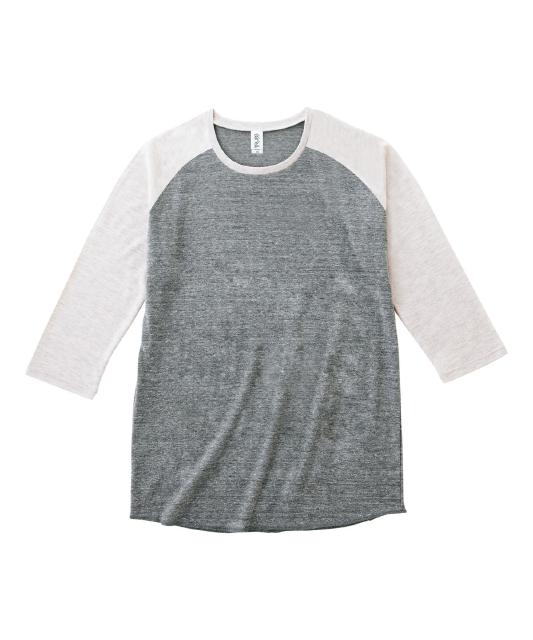 ヘザーグレー×オートミール｜ナチュラルミックスベースボールＴシャツ