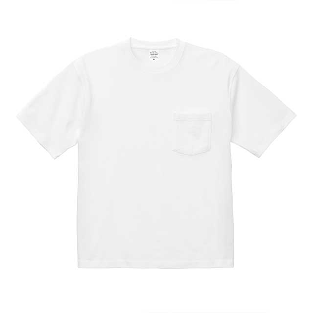 ホワイト｜マグナムウエイトビッグシルエットTシャツ（ポケット付）