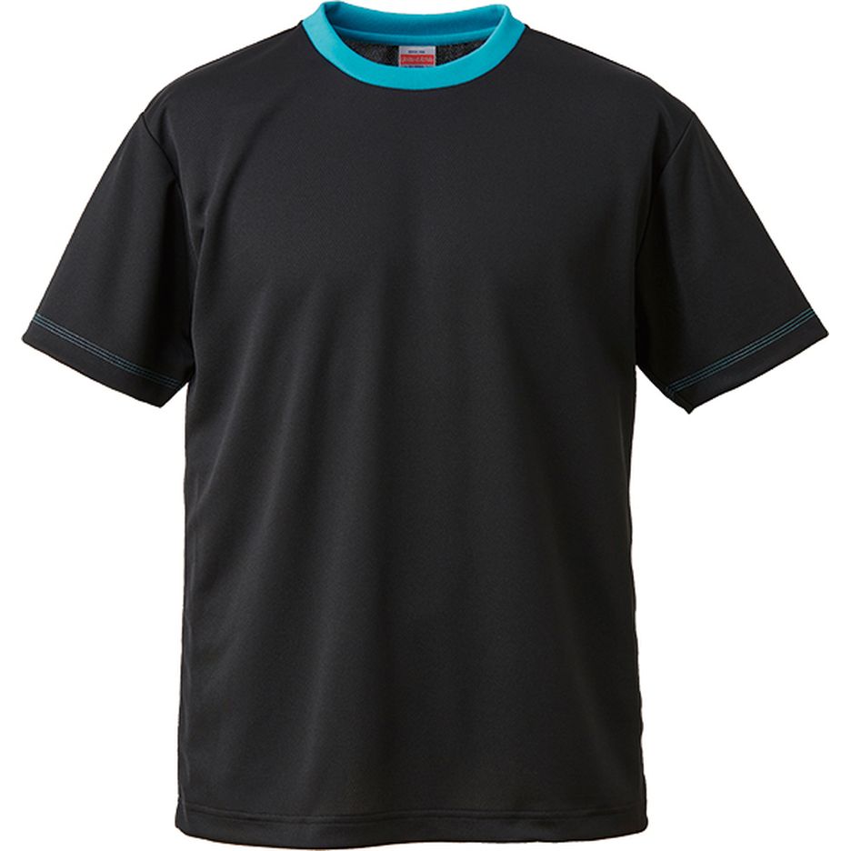 ブラック×ターコイズブルー｜ソフトドライTシャツ