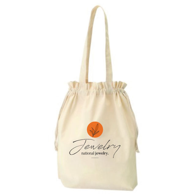 厚手コットンガゼット巾着トート（Ｌ）の商品画像